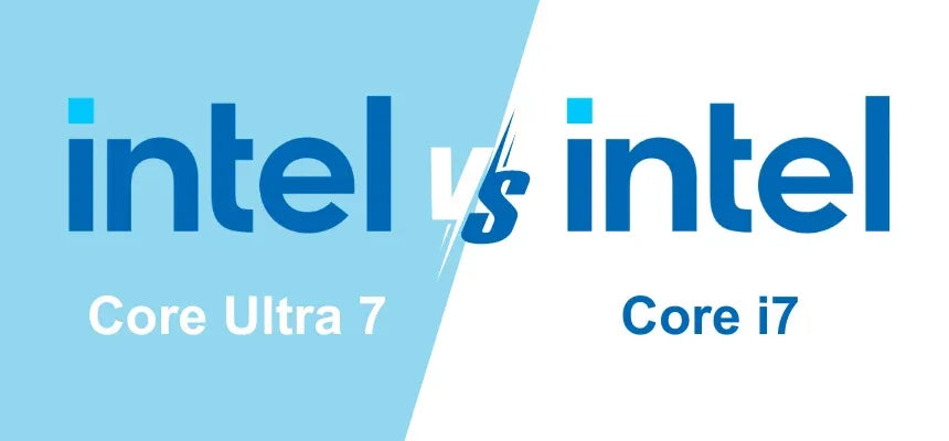**Alt text (in Italian):**
Confronto tra processori Intel Core Ultra 7 e Intel Core i7 2025.