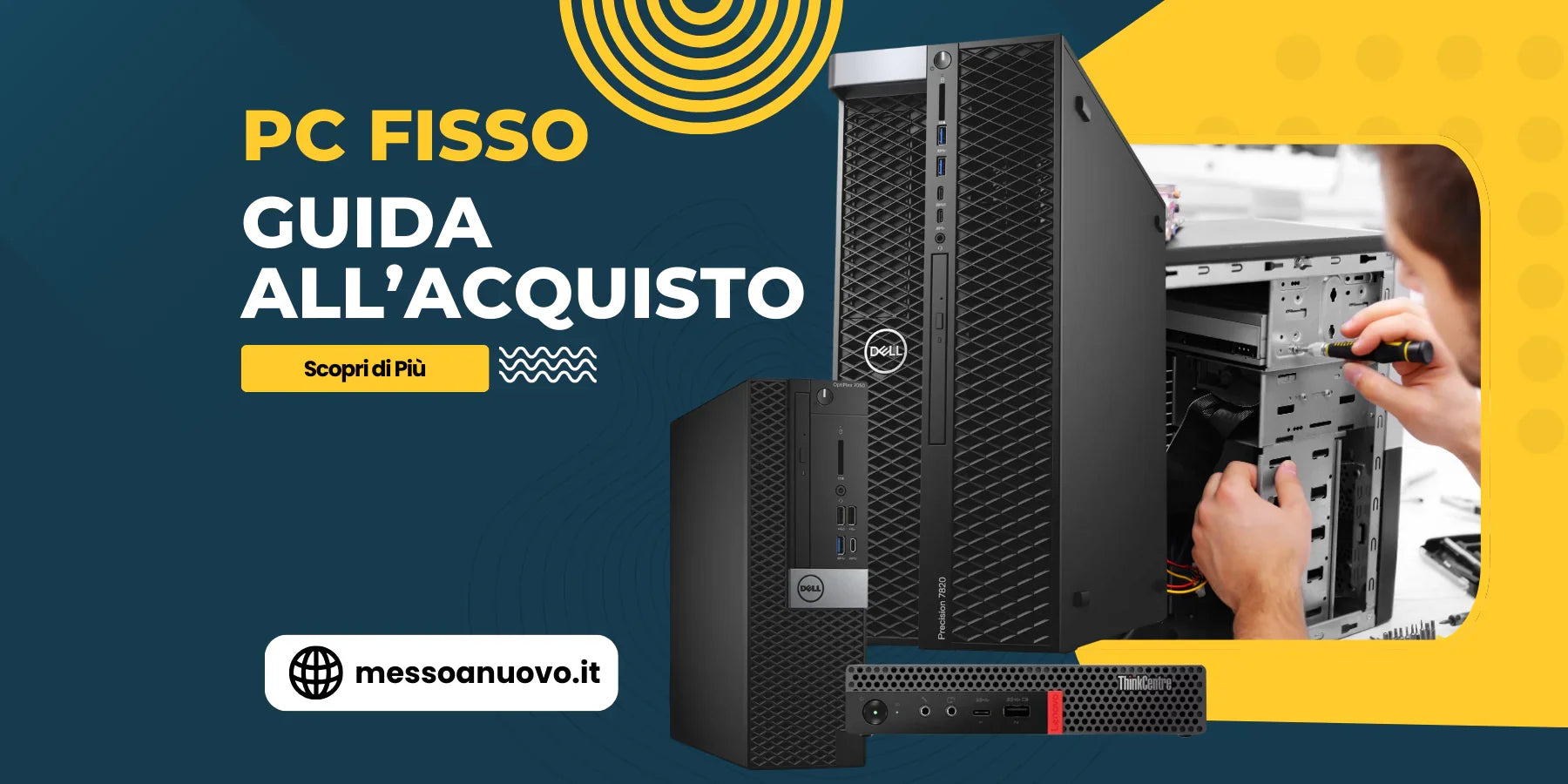 **Alt text (in Italian):**
PC fisso completo: guida all'acquisto con modelli e consigli tecnici