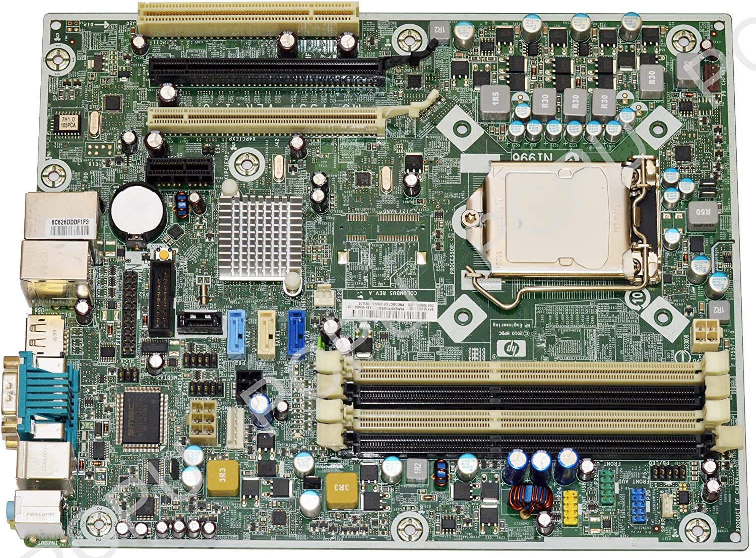 Scheda madre per PC desktop HP, componenti hardware visibili, offerta da Messoanuovo.it