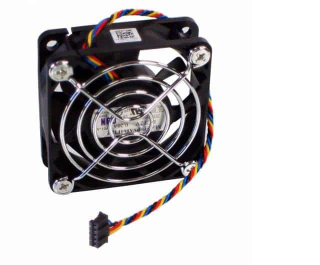 Ventola raffreddamento PC quadrata con griglia di protezione e cavo colorato, ricambi Messoanuovo.it