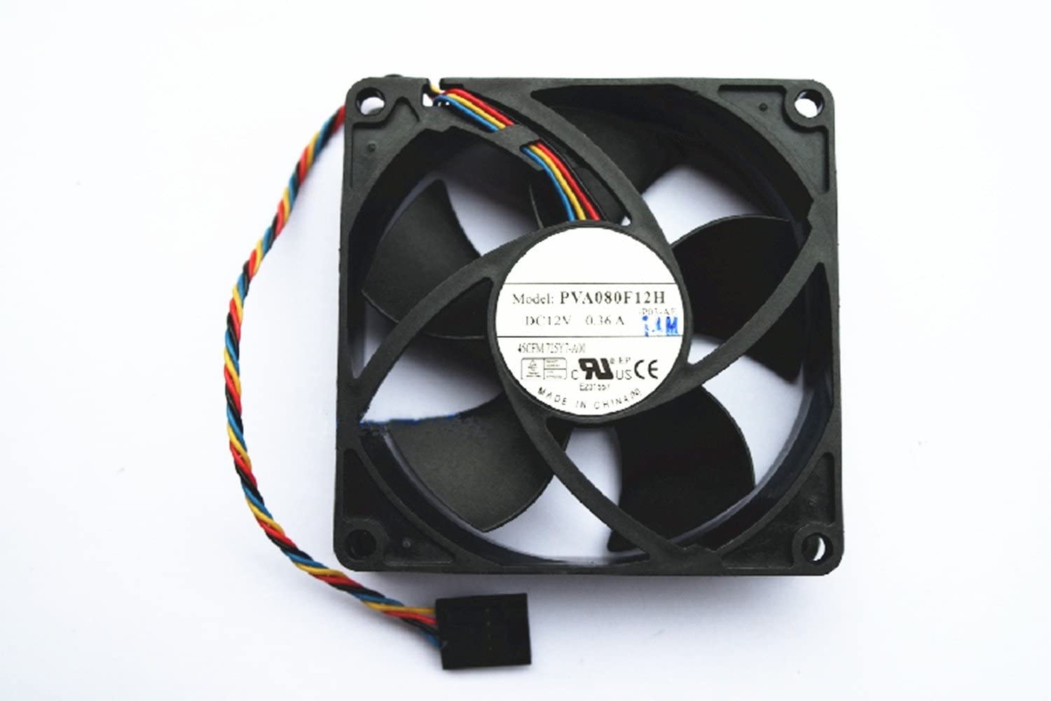Ventola raffreddamento PC PVA080F12H con cavo colorato, ricambio per workstation o gaming