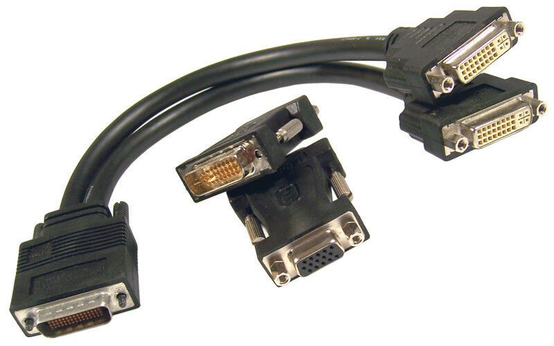 Matrox DMS-59 to Dual DVI with VGA Adapter F16123-00 Splitter Cable for G450 MMS