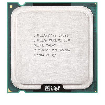 Processore Intel Core 2 Duo E7500 usato, componente hardware per PC ricondizionati