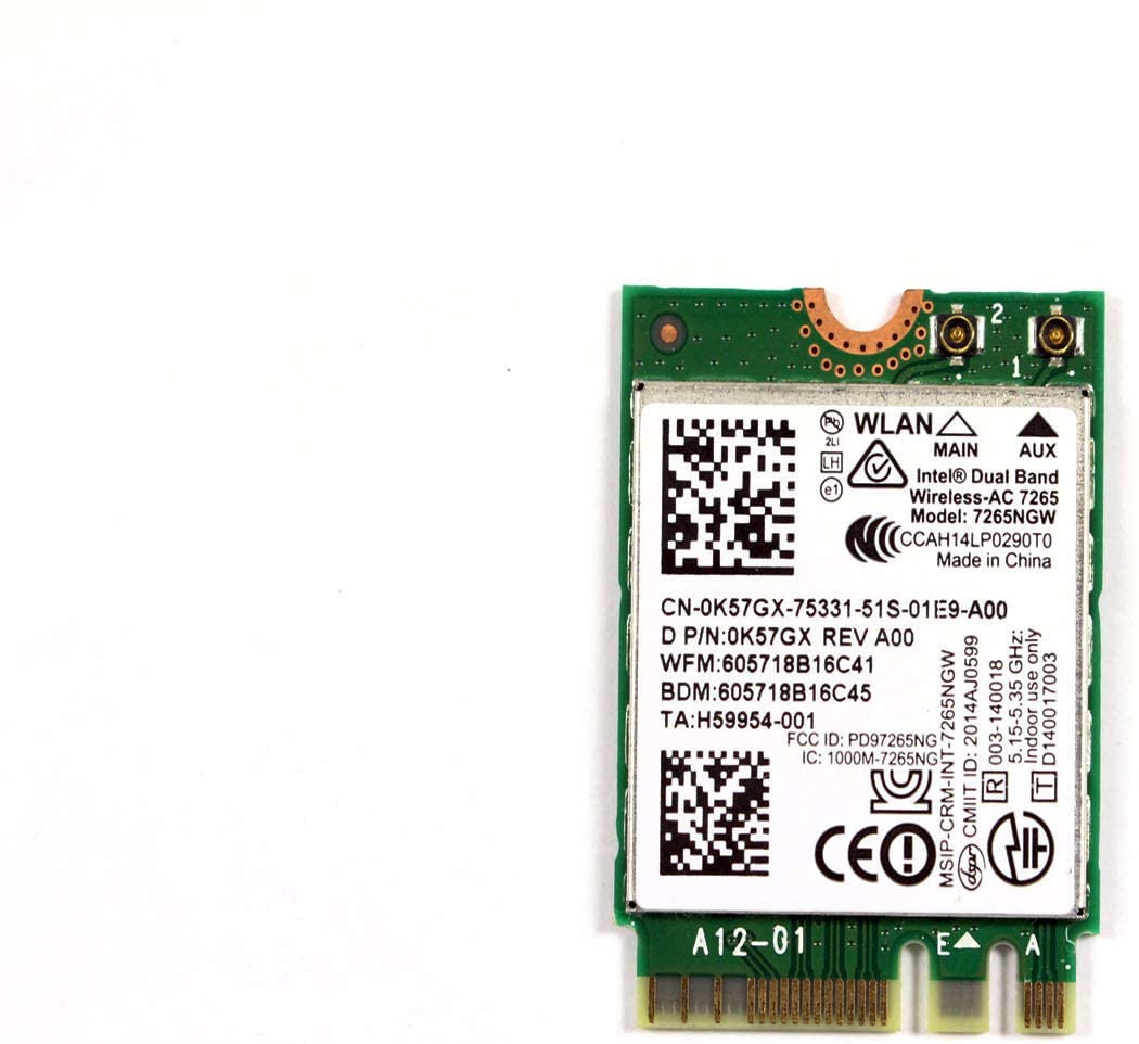 Scheda di rete Intel Wireless-AC 7265NGW dual band per notebook e PC, ricondizionata, Messoanuovo.it