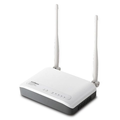 Router wireless bianco Edimax con doppia antenna, ideale per pc gaming, lavorazione e ufficio