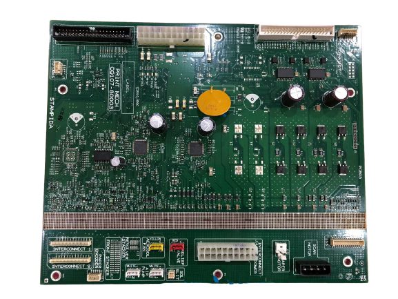Scheda madre elettronica verde per PC o workstation, componenti visibili, ricambi Messoanuovo.it