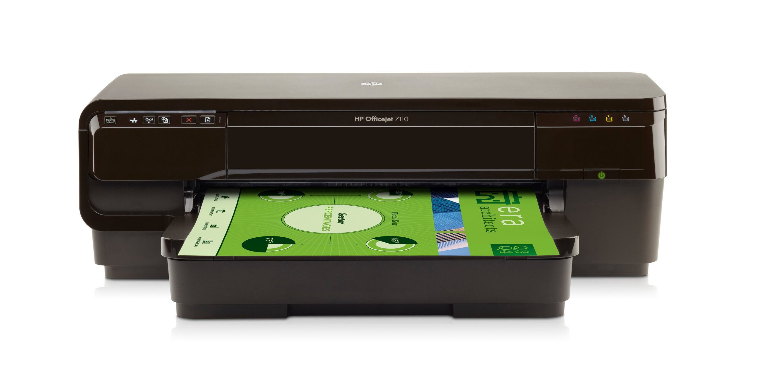 HP Officejet 7110 Farbtintenstrahldrucker, 4800 x 1200 DPI, A3, WLAN, 32 Seiten pro Minute, Netzwerk