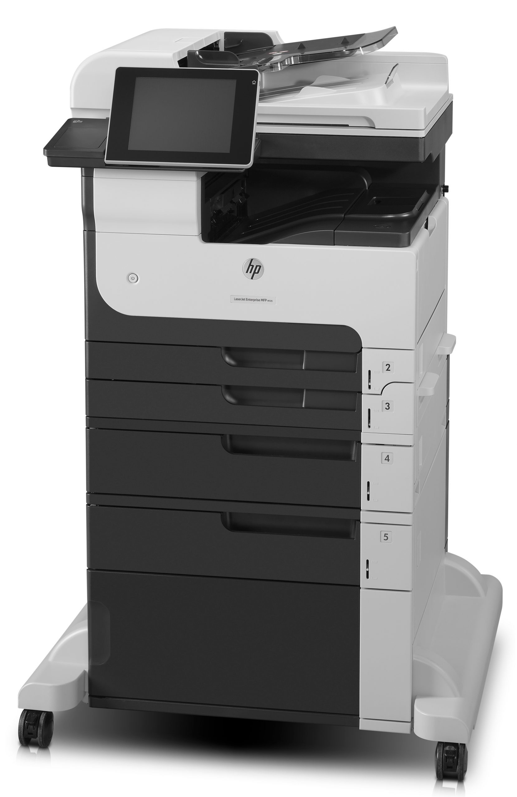 Stampante multifunzione laser HP su ruote, display touchscreen, da Messoanuovo.it