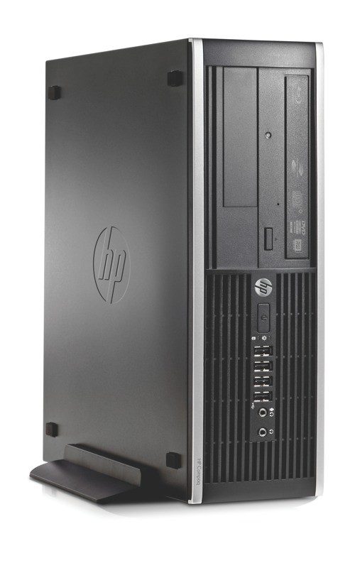 PC desktop HP ricondizionato, torre nera con logo HP, disponibile su Messoanuovo.it