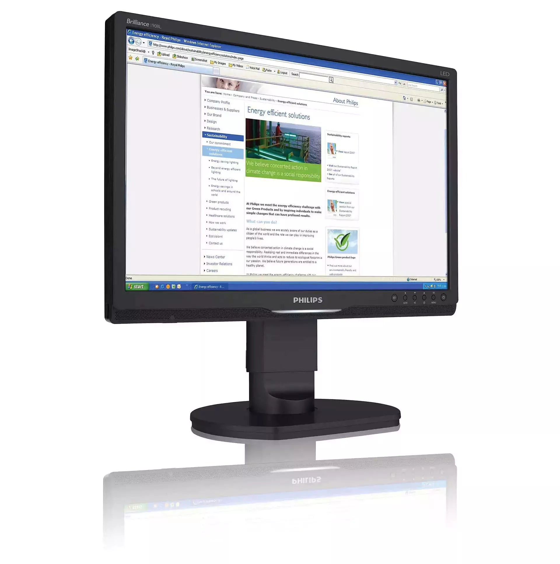 Philips 190BL Monitor LCD a LED 16:10 19" Pollici 1440x900 60Hz Luminosità 250 cd/m² Contrasto 1000:1 Tempo di risposta 5ms VGA DVI USB