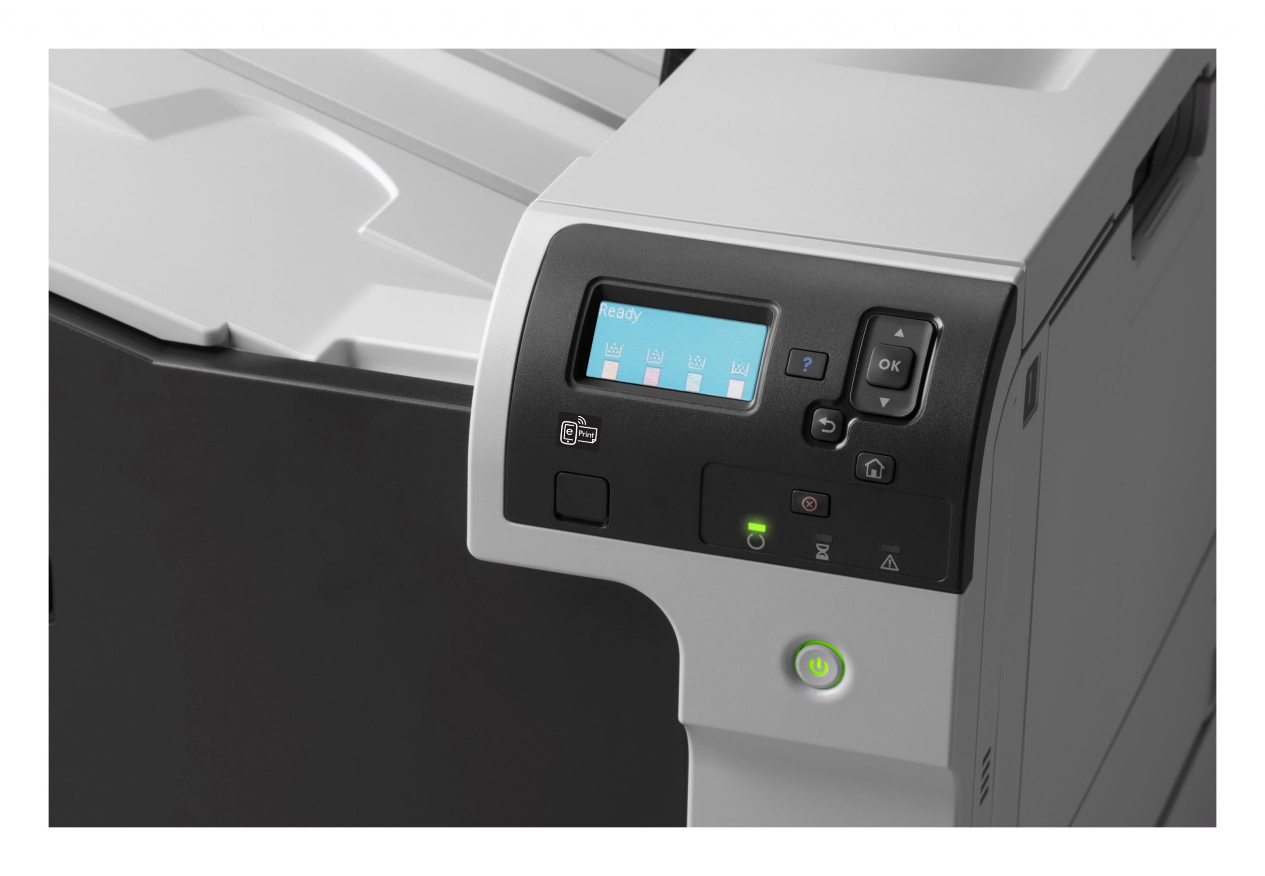 Stampante laser multifunzione grigia con schermo e pulsanti, Messoanuovo.it