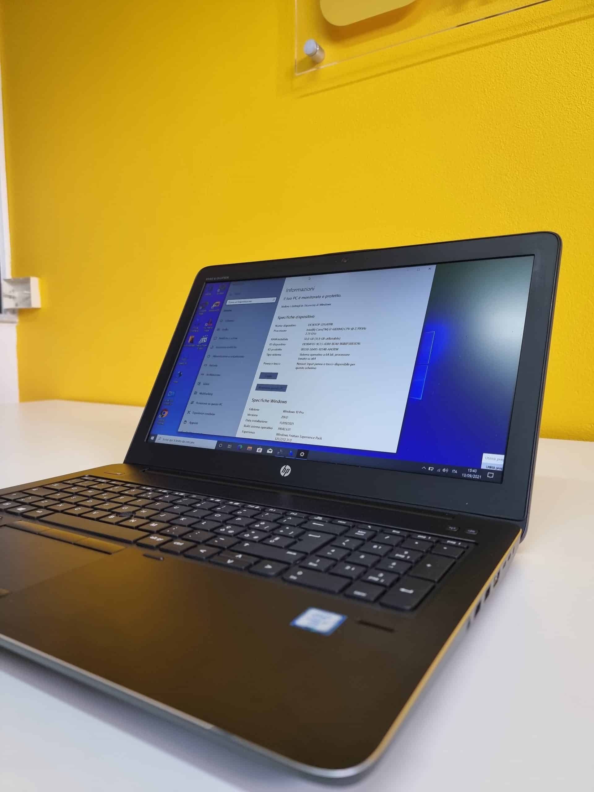 HP ZBook 15 G3 Notebook-WorkStation | 15" Zoll FullHD | Intel Core i7-6820hq 2,7 GHz | 32 GB RAM | 512 GB SSD | Nvidia Quadro M1000 | Italienische Tastatur mit Hintergrundbeleuchtung | Windows 10 Pro