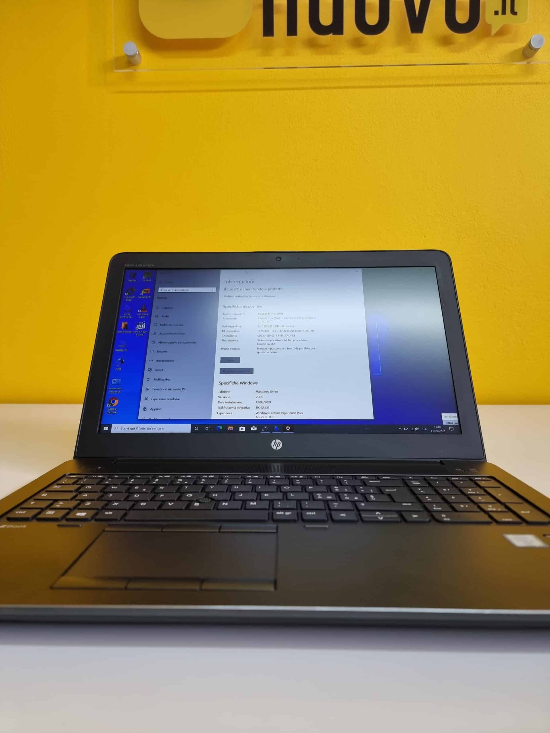 HP ZBook 15 G3 Notebook-WorkStation | 15" Zoll FullHD | Intel Core i7-6820hq 2,7 GHz | 32 GB RAM | 512 GB SSD | Nvidia Quadro M1000 | Italienische Tastatur mit Hintergrundbeleuchtung | Windows 10 Pro