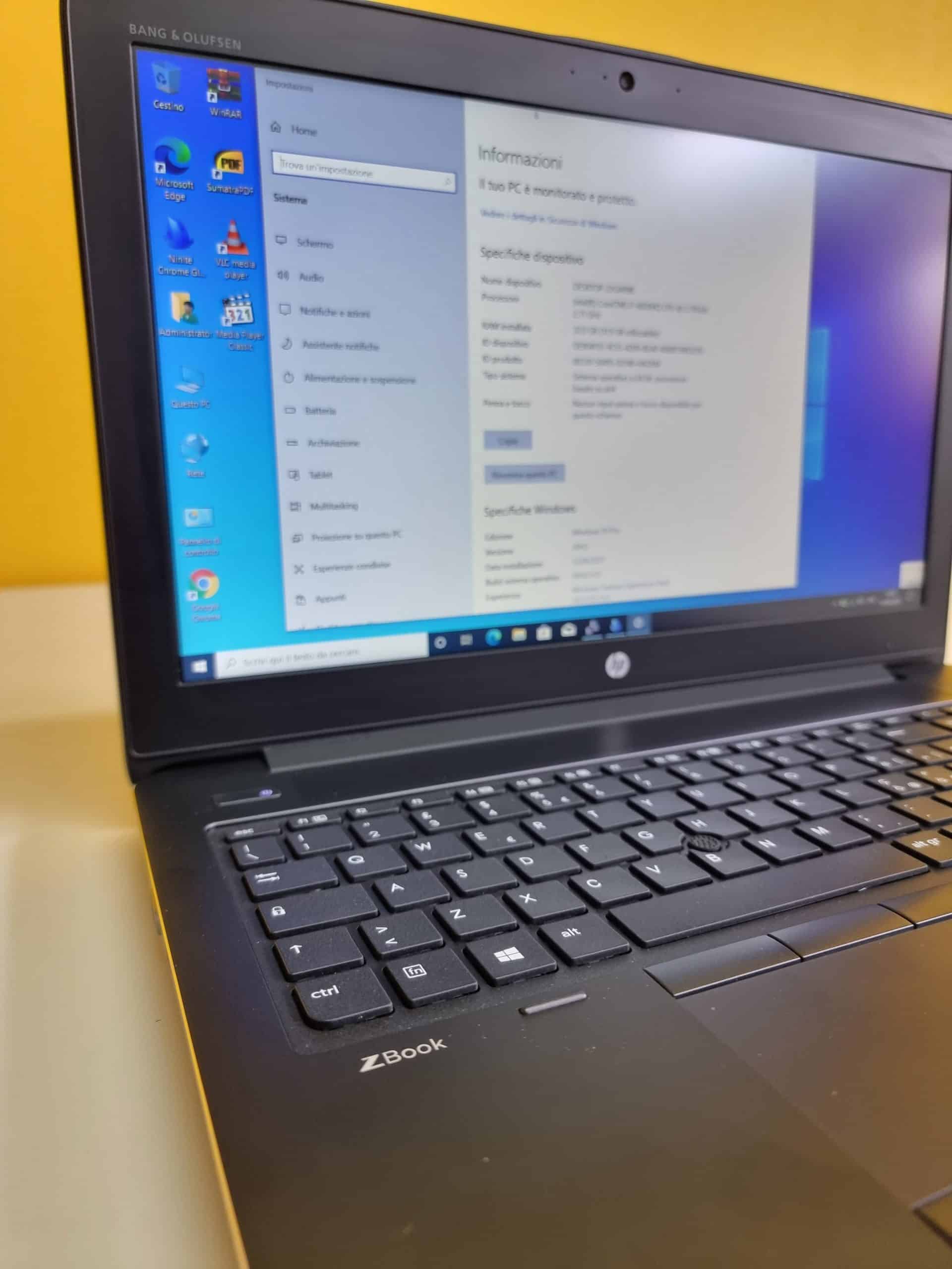 HP ZBook 15 G3 Notebook-WorkStation | 15" Zoll FullHD | Intel Core i7-6820hq 2,7 GHz | 32 GB RAM | 512 GB SSD | Nvidia Quadro M1000 | Italienische Tastatur mit Hintergrundbeleuchtung | Windows 10 Pro
