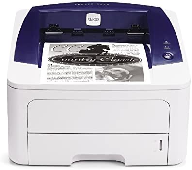 Stampante laser Xerox bianca in funzione, stampa documento, da Messoanuovo.it