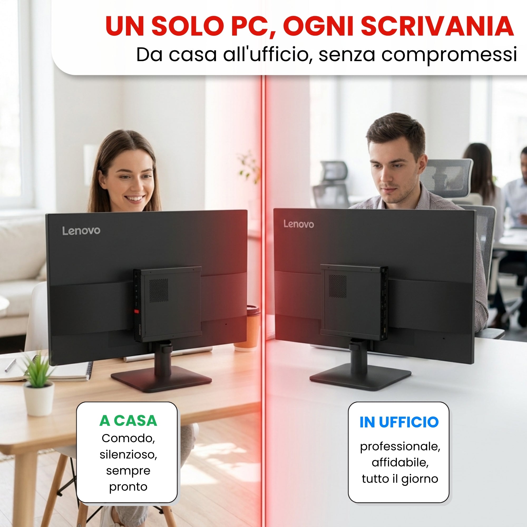 Lenovo All In One 27" FullHD con Mini PC ThinkCentre | Intel Core i7-8700T | Ram 16GB | SSD 1TB | FreeDOS