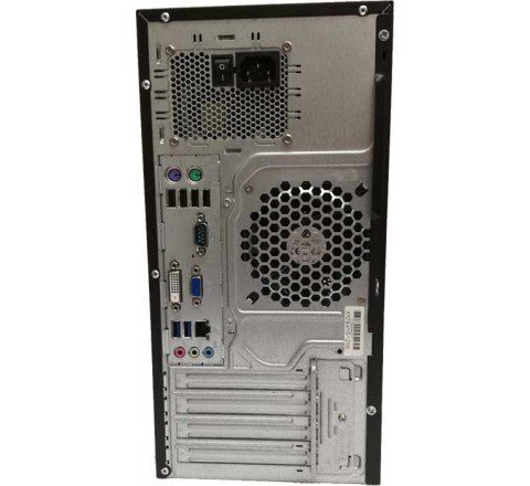 Retro di un pc fisso ricondizionato con porte USB, VGA, seriale e ventola, Messoanuovo.it