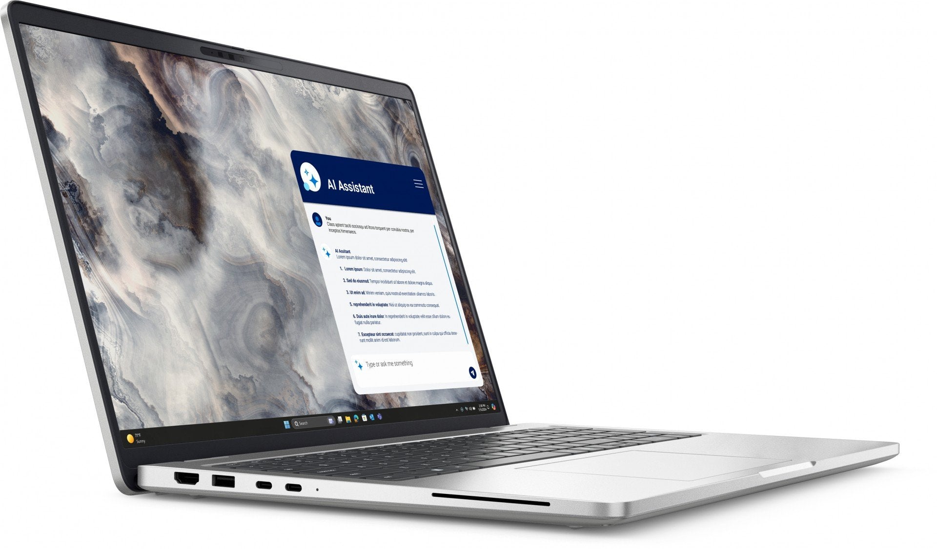 Vista laterale del Dell Pro 16 con porte multiple, ideale per connettività avanzata e prestazioni elevate in ambito professionale.