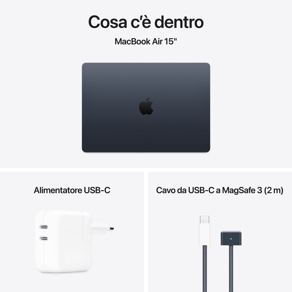 APPLE 15 MACBOOK AIR M4 16GB, 512GB SSD - MIDNIGHT