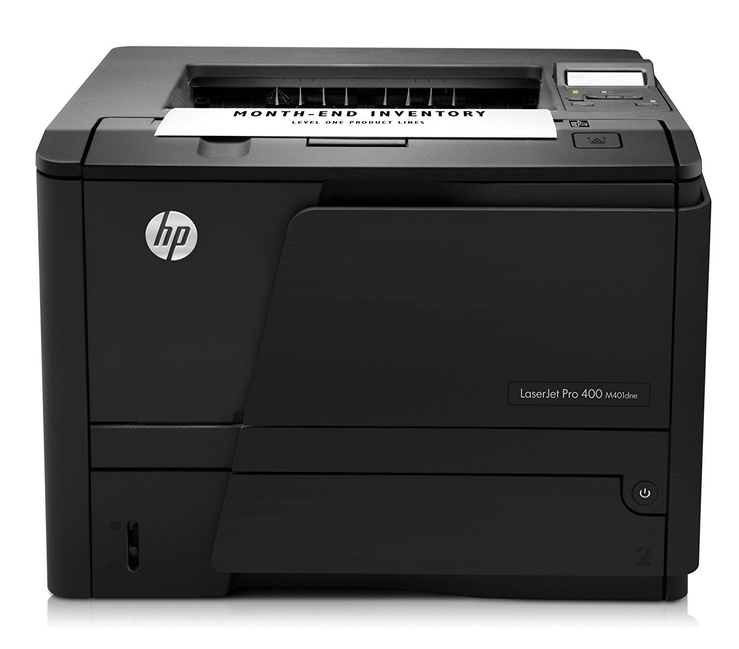 Stampante laser HP LaserJet Pro 400 M401dne nera, vista frontale, su Messoanuovo.it