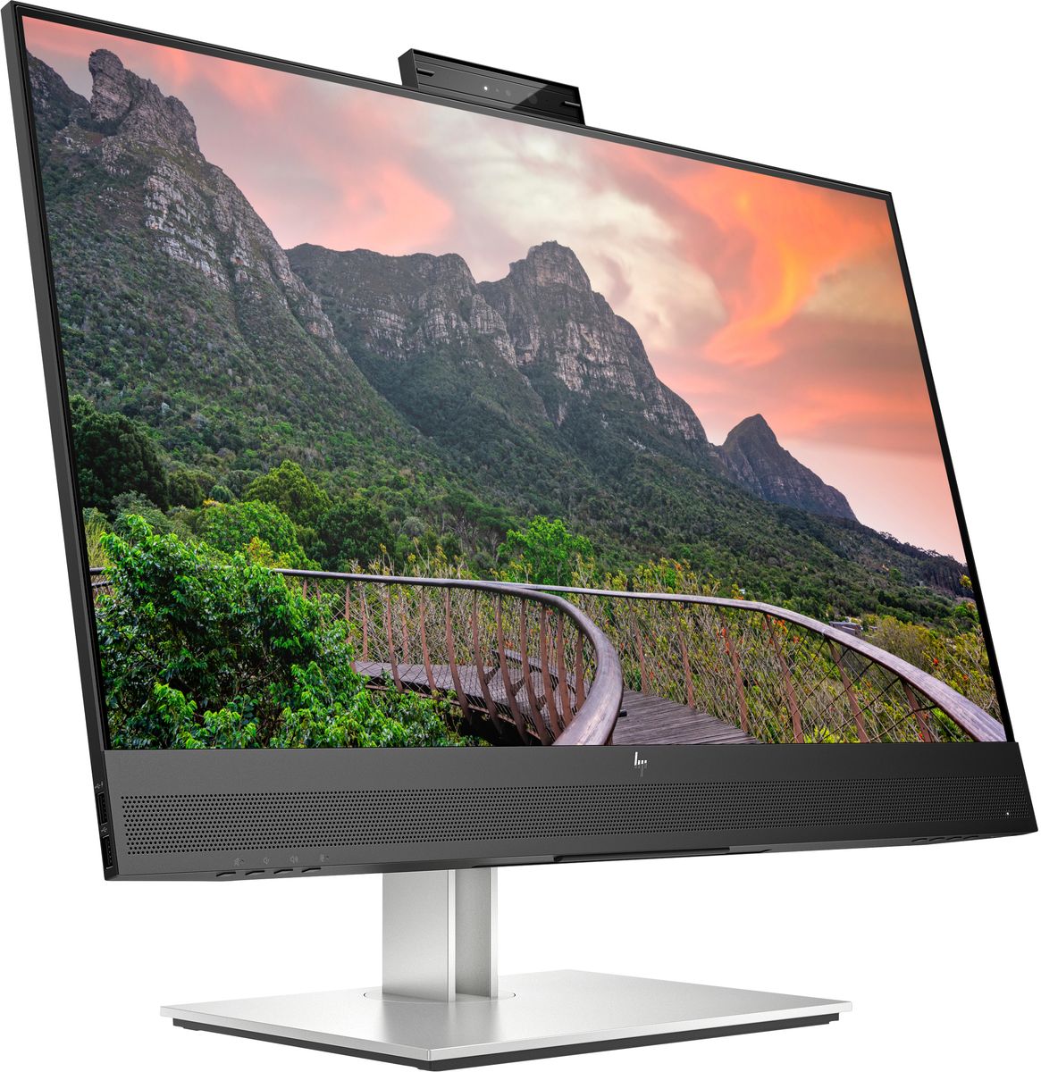 Monitor HP E27m G4 27 pollici 4K con webcam integrata, design moderno e cornici sottili, ideale per il bundle HP EliteDesk Mini e Monitor 27 pollici