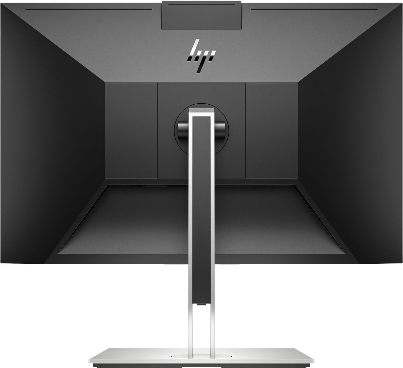 Retro del monitor HP E27m G4 27 pollici QHD incluso nel bundle HP EliteDesk Mini, con supporto regolabile e design professionale.