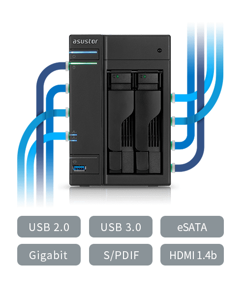 AS6102T NAS COMPLETE WITH TWO WD RED FIXED DRIVES WD10EFRX-68FYTN0 NASWARE 3.0