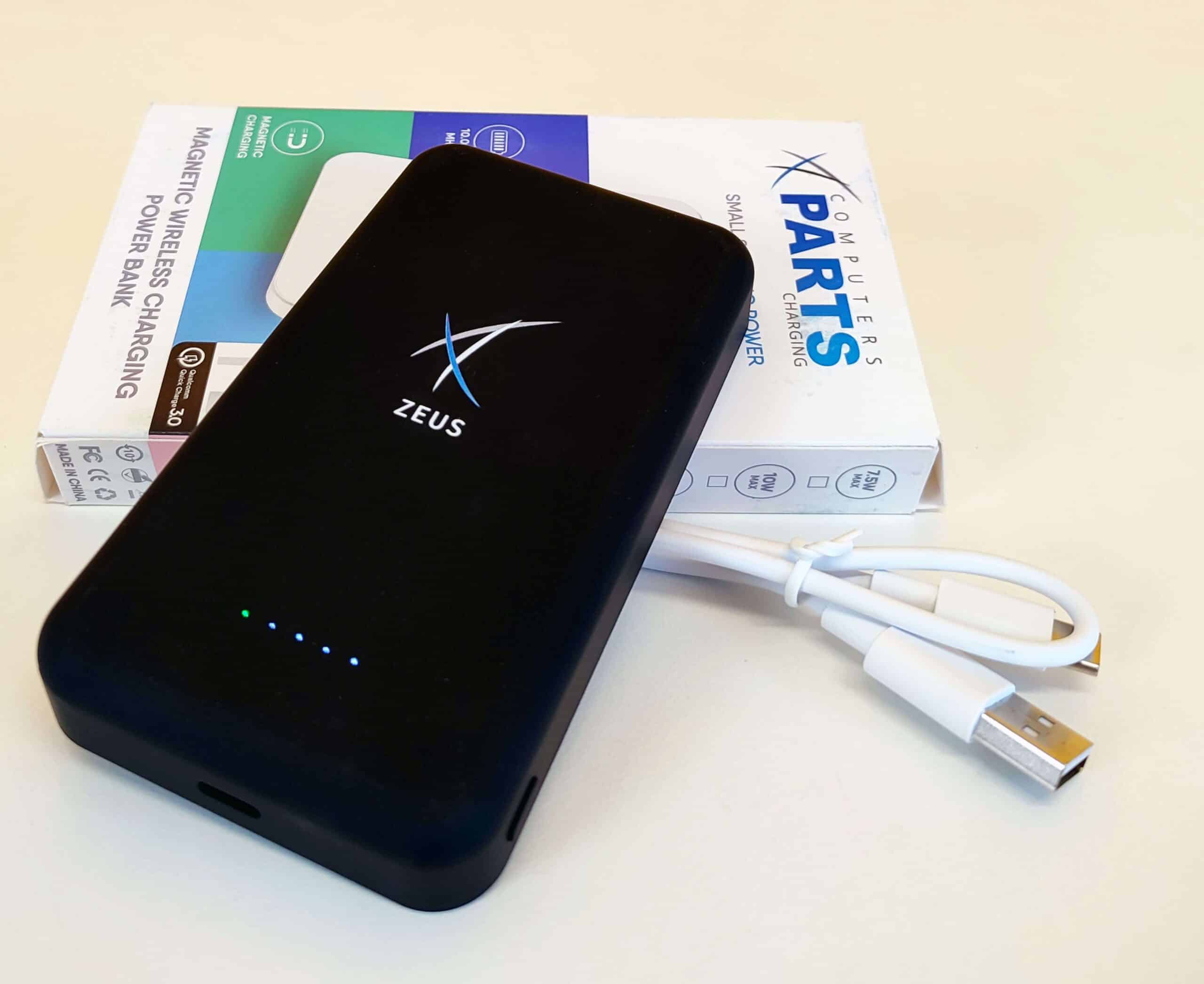 Zeus Power Bank MagSafe 10,000 mAh Wireless Charging Qualcomm Quick Charge 3.0 Compatible with Iphone Samsung Xiaomi Huawei