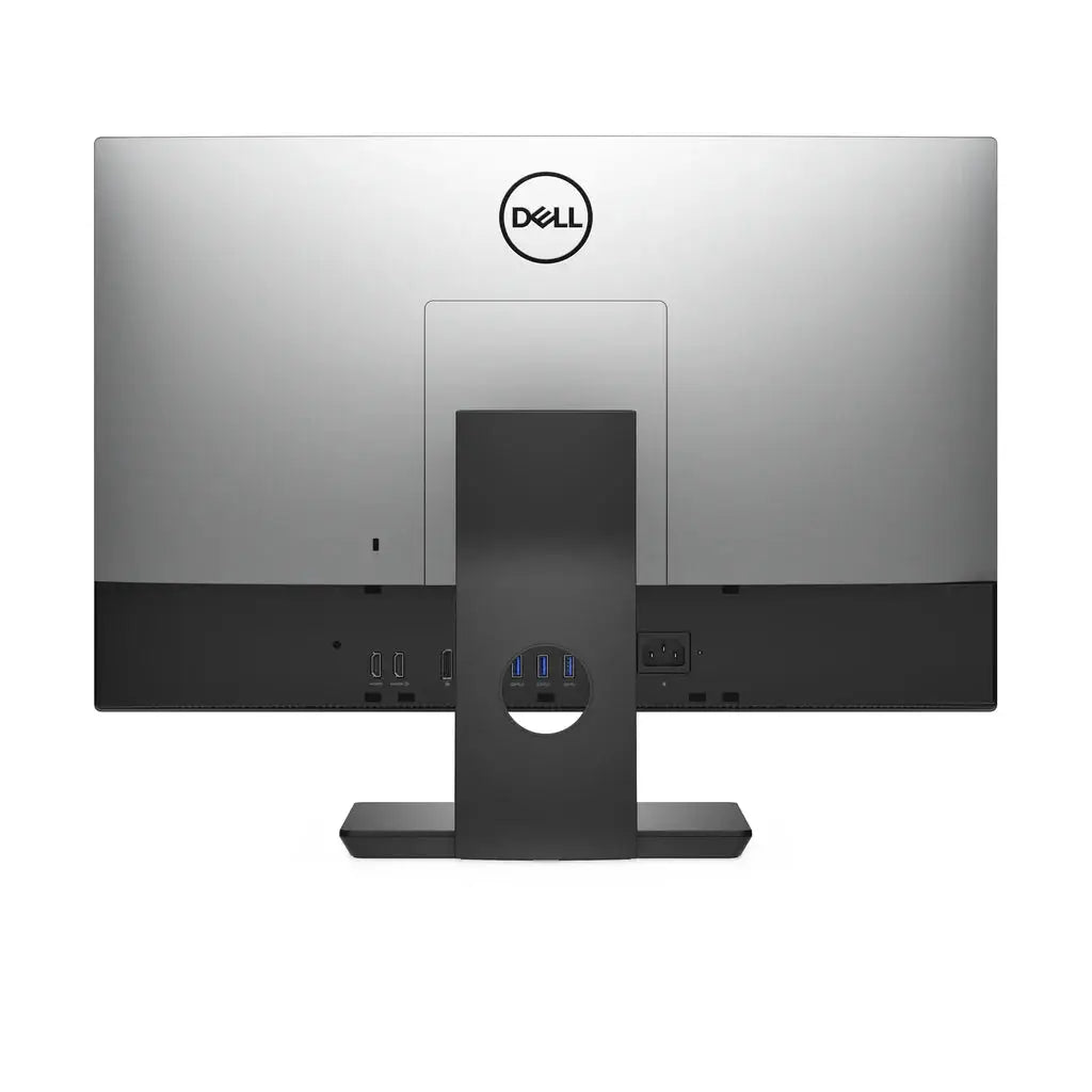 Vista posteriore centrale del Dell OptiPlex 7460 All In One Touch 24" i5-8500 Ricondizionato, con porte multiple e supporto robusto.