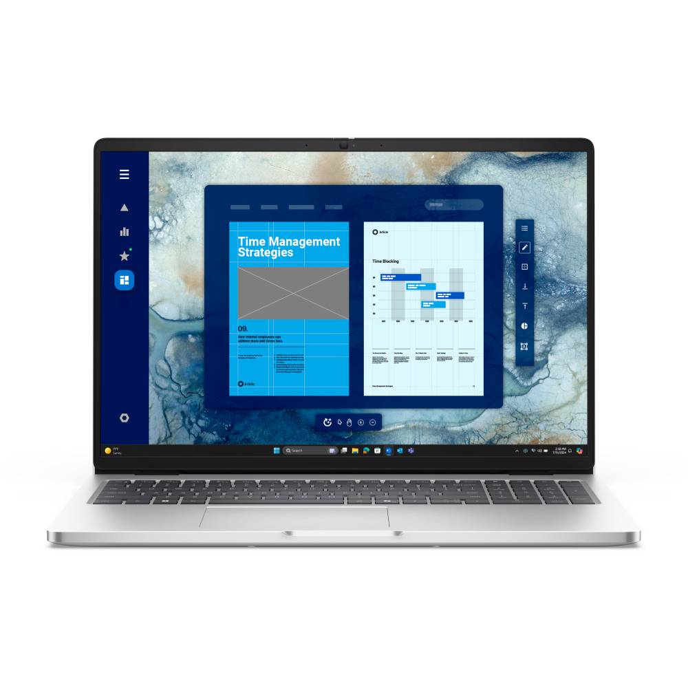 Notebook Dell Pro 16 con display FullHD da 16 pollici, ideale per multitasking e produttività, con SSD 512GB e Wi‑Fi 6E.