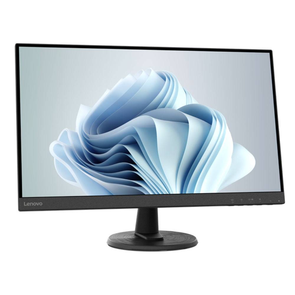 Monitor Lenovo 27'' FullHD con cornice sottile e base rotonda. Ideale per il lavoro d’ufficio e la produttività quotidiana.