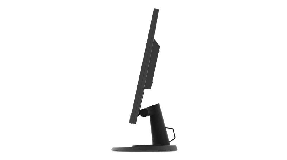 Profilo laterale sinistro del monitor Lenovo 27'' FullHD. Schermo sottile per un ingombro minimo sulla scrivania.