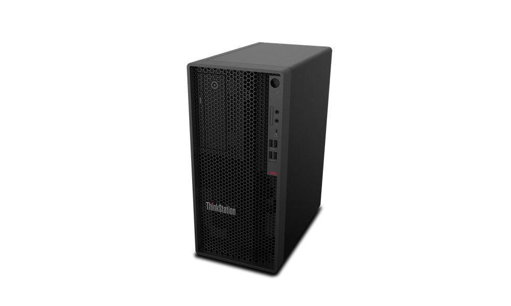 Workstation Lenovo ThinkStation P340 i7 RTX 2060 16GB vista inclinata, potente e affidabile per professionisti. Ricondizionato con garanzia.