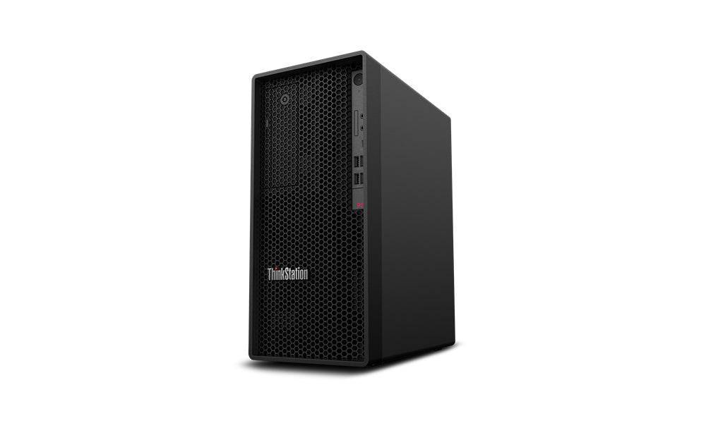 Lenovo ThinkStation P340 i7 RTX 2060 16GB angolazione laterale, torre compatta per ambienti di lavoro. Ricondizionato garantito e spedizione rapida.