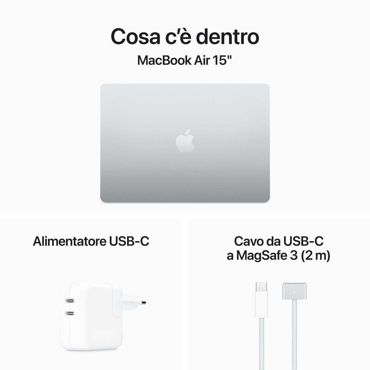 APPLE 15 MACBOOK AIR APPLE M3 CHIP 8-CORE CPU SILVER