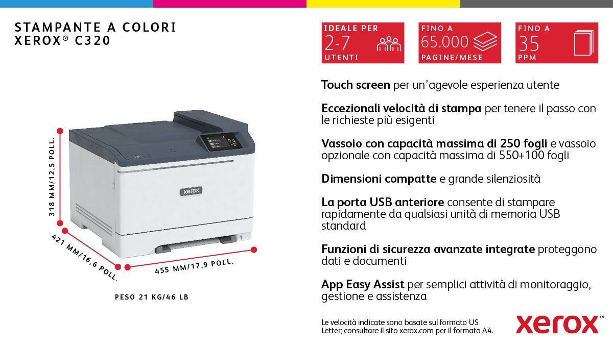 XEROX Xerox C320 A4 33ppm Wireless Duplex Printer PS3