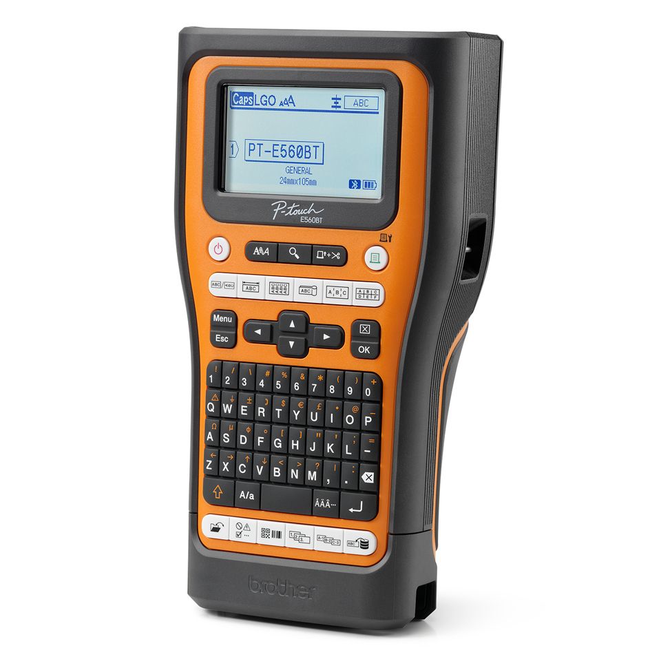 Brother PTE560,BT,DISPLAY:CARRYING CASE,RECHARGEABLE BATT,TAPE