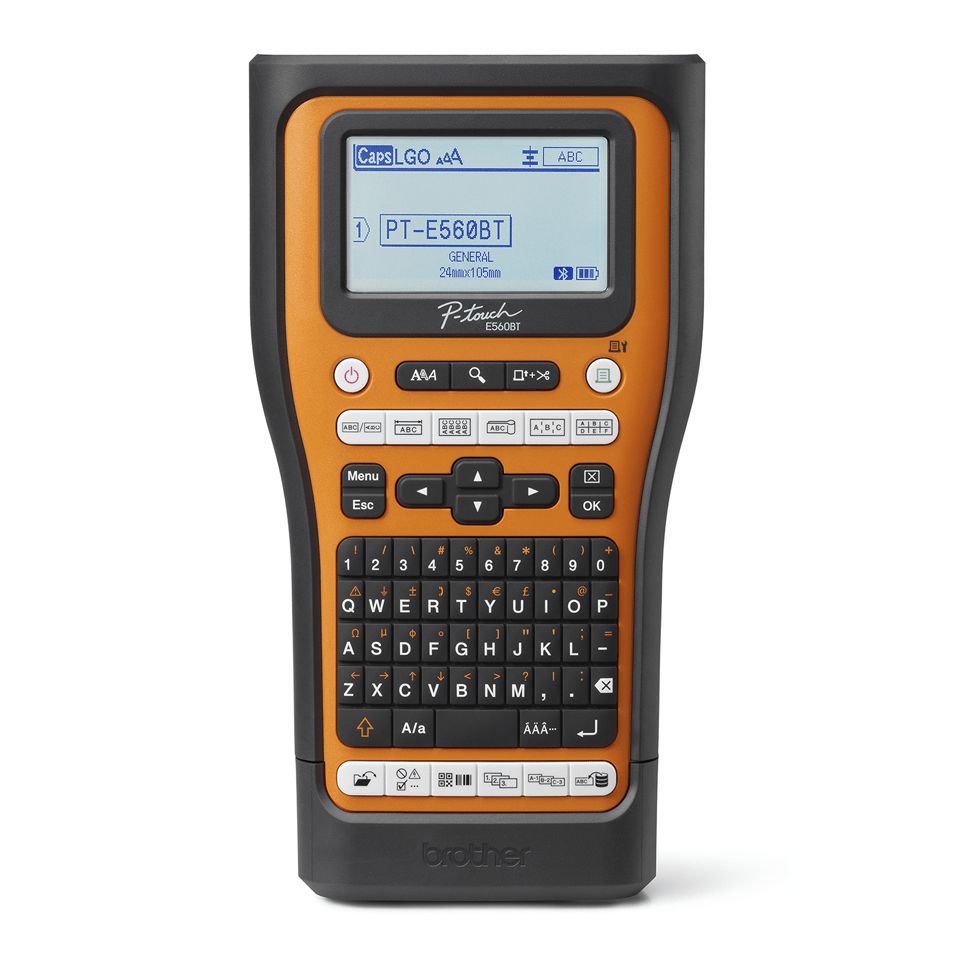 Brother PTE560,BT,DISPLAY:CARRYING CASE,RECHARGEABLE BATT,TAPE