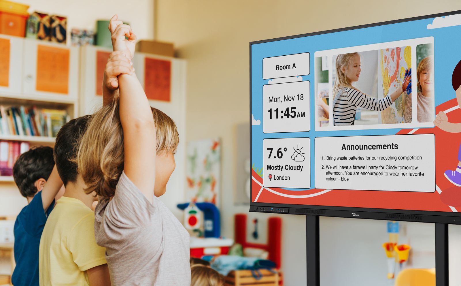 OPTOMA 65 -ANDROID 14 4k 8/64gb google edla touch 2x20W