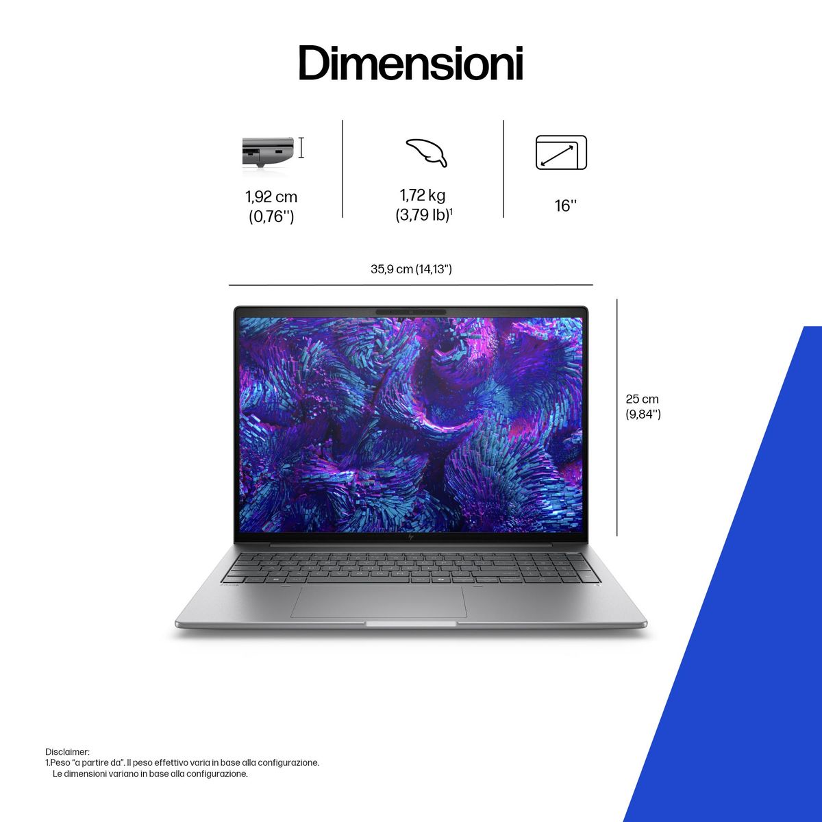 HP INC. ZBOOK 8 16G1I ULTRA7 255H 32/1 RTX500 W11P 3YW