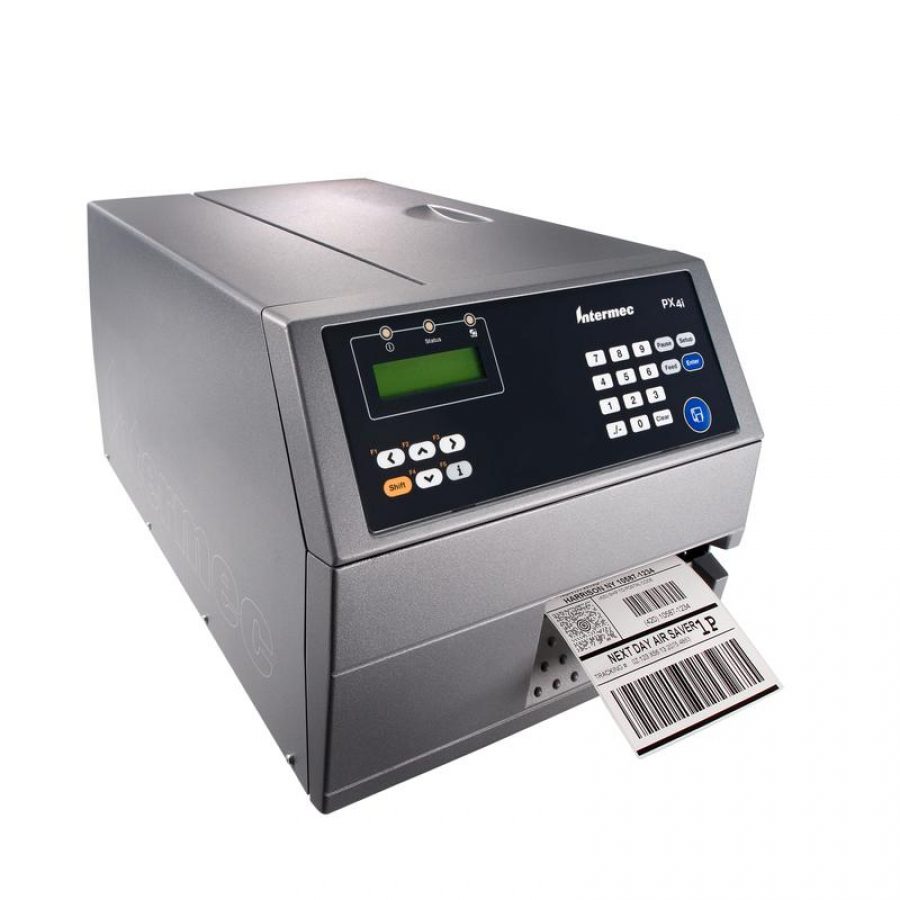 Stampante laser etichette Intermec PX4i grigia in uso su Messoanuovo.it