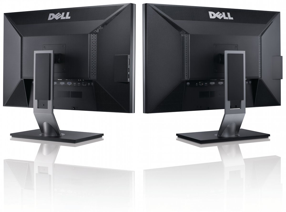 Due monitor Dell Ultrasharp U3011 ricondizionati visti da dietro, disponibili su Messoanuovo.it