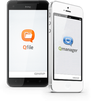 Smartphone con app Qfile e Qmanager QNAP, prodotti informatici su Messoanuovo.it