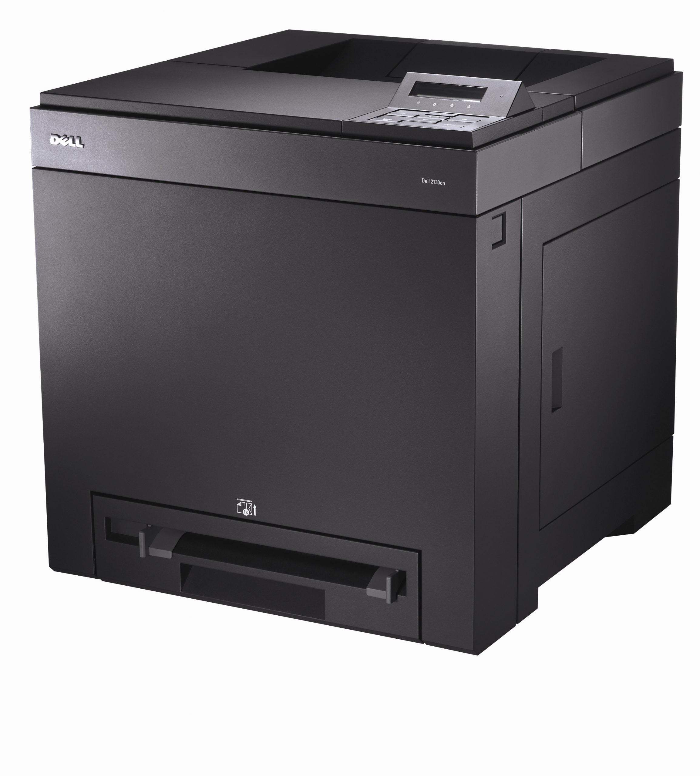 Stampante laser Dell 2130cn nera, vista frontale, disponibile su Messoanuovo.it