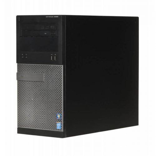 PC desktop ricondizionato Dell Optiplex 3020 tower con lettore DVD, ideale per ufficio o casa