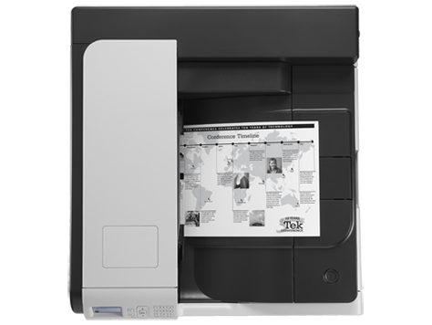 Stampante multifunzione laser vista dall'alto con foglio stampato, Messoanuovo.it