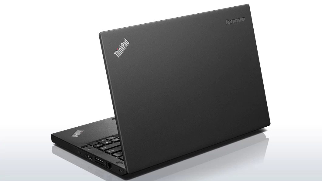 Notebook Lenovo ThinkPad X260 ricondizionato, design nero, vista posteriore, Messoanuovo.it