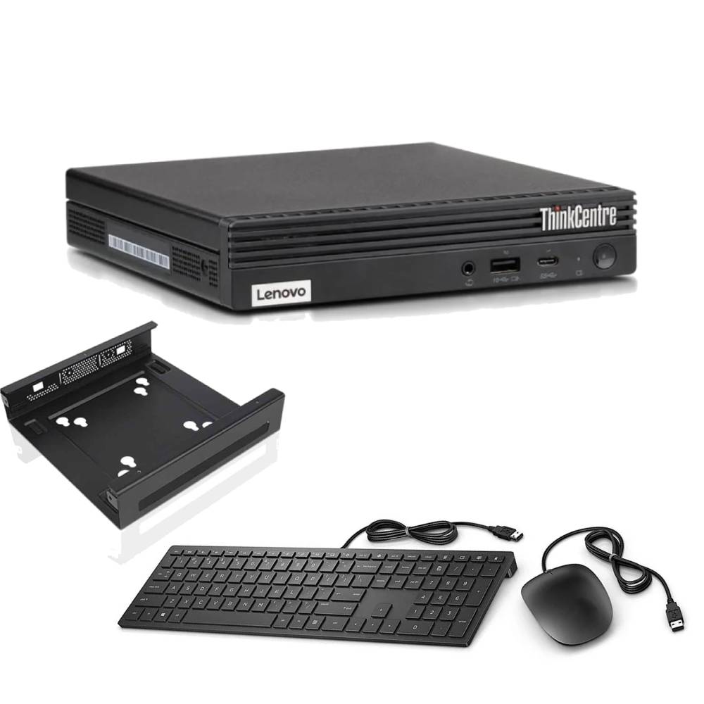 Lenovo ThinkCentre M70q Mini PC | Intel Core i5-10500T | Ram 16GB | SSD 512GB | Windows 11 + Attacco VESA + Kit Tastiera e Mouse Wired