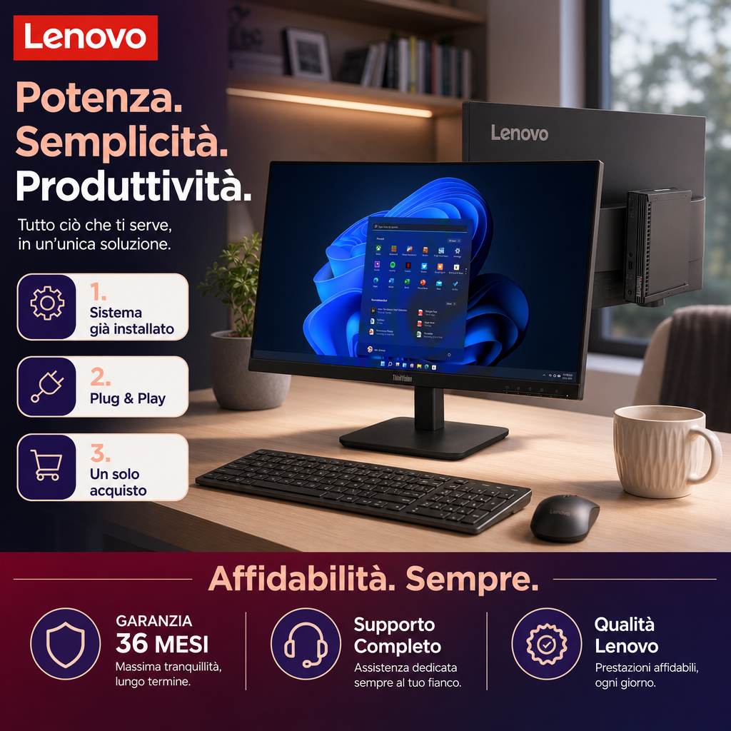 Lenovo All In One 27" ThinkCentre MX0q | Intel Core i5-10500T | RAM 32GB | SSD 512GB Windows 11 Pro Office 2021