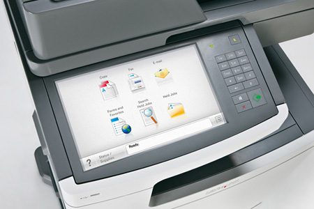 Pannello touch di una stampante multifunzione laser ricondizionata, Messoanuovo.it